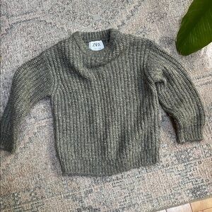 Zara girls Olive Knit Pullover sweater 6-7 years